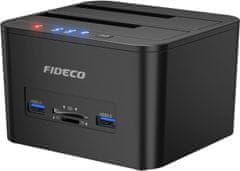 slomart FIDECO priklopna postaja za 2 SATA trda diska | USB 3.0 | Kloniranje | 2.5"/3.5" HDD/SSD | B07D8S7RN7
