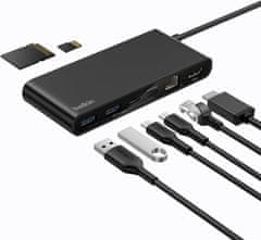 slomart Belkin Connect 8-v-1 USB-C vozlišče, 4K@60Hz, za Mac/Windows/Chromebook, 100W PD, 10Gbps, 2.5Gbps Ethernet - Črno
