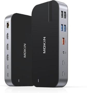 Mokin MOKiN Laptop Docking Station 16-v-1 - 3x HDMI, 3 monitorji, USB-C Hub