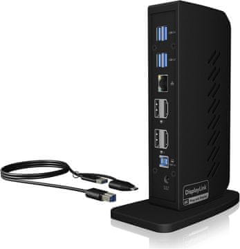 IcyBox ICY BOX USB-C Docking Station 12-v-1 (2x HDMI/DP, 4K@60Hz, 6x USB 3.0)