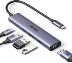 slomart UGREEN Revodok 105 USB C Hub - 100W PD, 4K HDMI, 3x USB A, USB C adapter. Za iPhone, Galaxy, MacBook, iPad, Steam Deck.