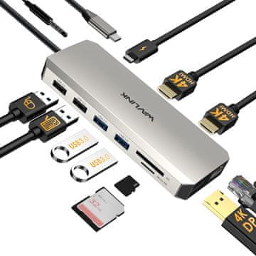 WAVLINK WAVLINK Laptop Docking Station Dual HDMI, DP, Single 4K@144Hz