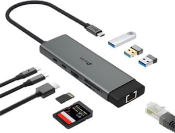 slomart TP-Link UH9120C USB-C priklopna postaja: 100W PD, 4K HDMI, USB-C, 3x USB-A, Gigabit Ethernet, SD/microSD, MacOS/Windows/Linux