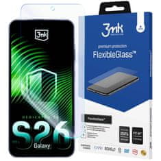 3MK Nezlomljivo hibridno steklo za Samsung Galaxy S26, odporno proti praskam – debelina 0,3 mm – FlexibleGlass 3mk