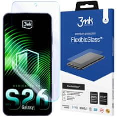 3MK Nezlomljivo hibridno steklo za Samsung Galaxy S26, odporno proti praskam – debelina 0,3 mm – FlexibleGlass 3mk
