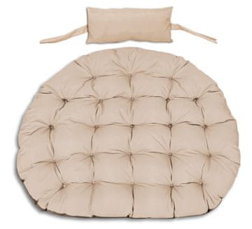 shumee Vrtna blazina 120 cm za viseči stol štorkljino gnezdo vodoodporno kapučino