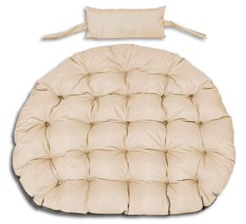 shumee Vrtna blazina 120 cm za viseči stol, štorkljino gnezdo, vodoodporna, bež