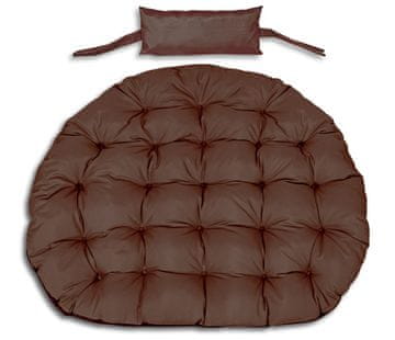 shumee Vrtna blazina 120 cm za viseči stol, štorkljino gnezdo, vodoodporna, rjava