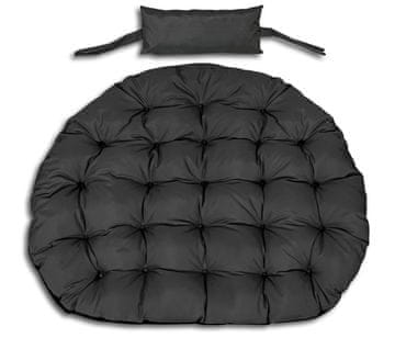 shumee Vrtna blazina 120 cm za viseči stol, štorkljino gnezdo, vodoodporna, črna