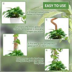 Netscroll Opora za rastline iz kokosovih vlaken, fleksibilna, 120 cm, rjava, UniquePlant.