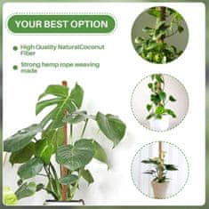 Netscroll Opora za rastline iz kokosovih vlaken, fleksibilna, 120 cm, rjava, UniquePlant.