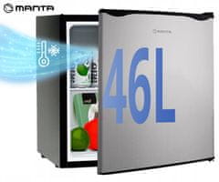 Manta MM515PSL mini hladilnik, 46L, srebrno-črn