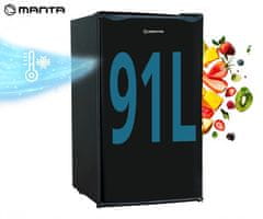 Manta MM520PB hladilnik z zamrzovalnikom, podpultni, 91L, črn