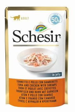 Schesir Žepek za mačke Adult tuna/piščanec/škampi 50g