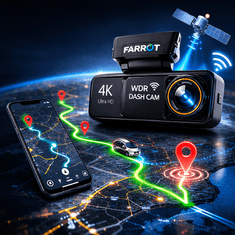 Farrot A8 4K avto kamera dashcam GPS WiFi ADAS spredaj zadaj parkirni način nočno snemanje široki kot microSD 256GB