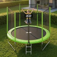 Aga Sport Top Trampolin 250 cm Svetlo zelena + zaščitna mreža + lestev