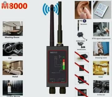 KJB Detektor prisluškovalnih naprav M8000 RF – profesionalni skener za zaščito zasebnosti pred signali