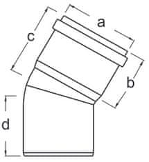 Almeva Almeva Starr koleno DN200 30° ČRNO PBSB30