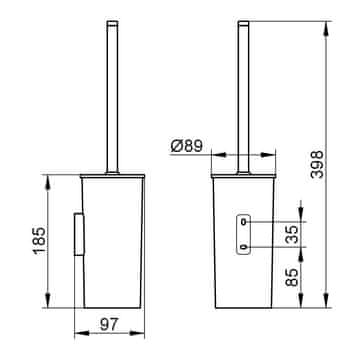 Keuco Keuco Moll WC komplet KROM/ANTRACIT 12764010101