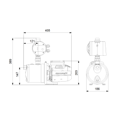 Grundfos Samosesalna vodna črpalka Grundfos JP 4-47 BBVP+REGULATOR TLAKA PM1 99515136