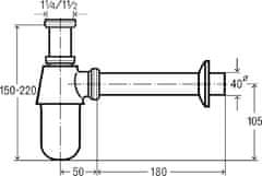 Viega Sifon za umivalnik 5763 5/4X40 KROM (BAL.10/400) 114213