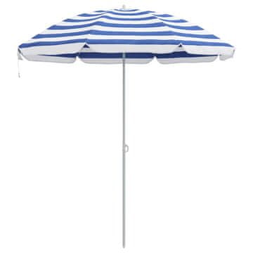 Vidaxl Vrtni dežnik 206 x 206 x 212 cm 170T poliester Modra in bela
