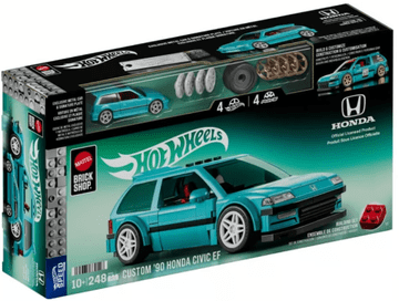 Mattel Brick Shop Hot Wheels Custom '90 Honda Civic EF gradbeni set, 248 kosov