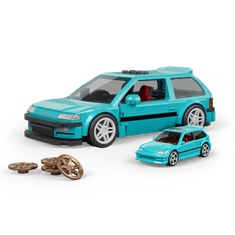 Mattel Brick Shop Hot Wheels Custom '90 Honda Civic EF gradbeni set, 248 kosov