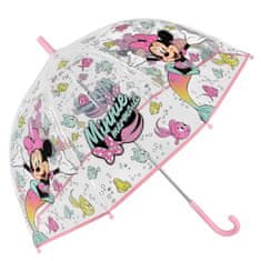 Disney DISNEY Minnie Mouse Roza otroški dežnik za deklice, zložljiv, prozoren, samodejni dežnik