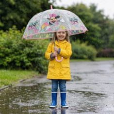 Disney DISNEY Minnie Mouse Roza otroški dežnik za deklice, zložljiv, prozoren, samodejni dežnik