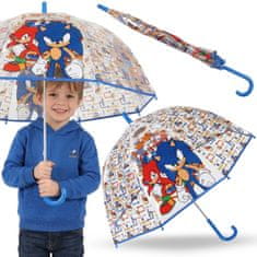 Sonic the Hedgehog SONIC Modri otroški dežnik za dečka, zložljiv, prozoren, samodejni