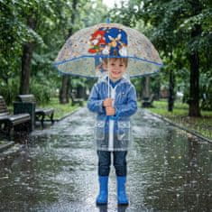 Sonic the Hedgehog SONIC Modri otroški dežnik za dečka, zložljiv, prozoren, samodejni