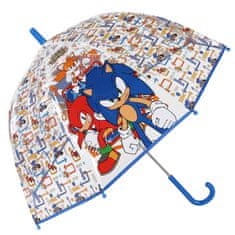 Sonic the Hedgehog SONIC Modri otroški dežnik za dečka, zložljiv, prozoren, samodejni