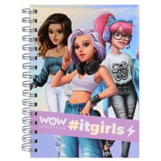 sarcia.eu WOW Generation Zvezek s trdimi platnicami, format A5 + nalepke, otroški zvezek z vrsticami, 80 listov