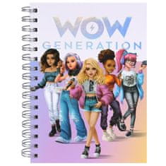 sarcia.eu WOW Generation Zvezek s trdimi platnicami, format A5 + nalepke, otroški zvezek z vrsticami, 80 listov