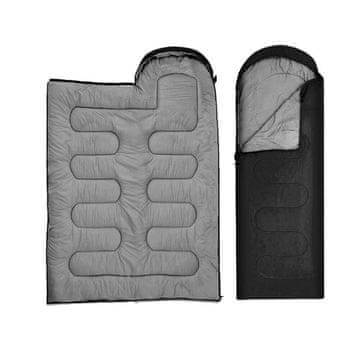 shumee Spalna vreča s kapuco, potovalna odeja 2 v 1, črna