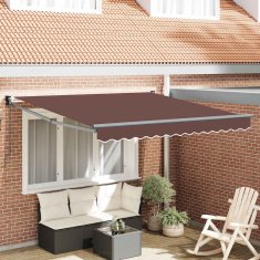 Vidaxl Ročna tenda 3 x 2,5 m Rjava 100% poliester