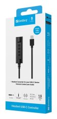 Sandberg USB-C kontroler za slušalke, 1.5m