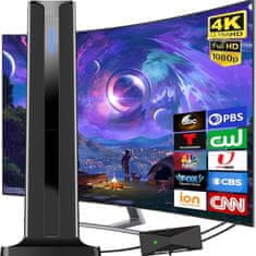 VYZIO® Notranja digitalna TV antena 25 dBi, VHF/UHF, kabel 4,9 m, HD sprejem | TVDIGI