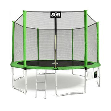 Aga Sport Pro Trampolin 430 cm Svetlo zelena + zaščitna mreža + lestev + žep za čevlje