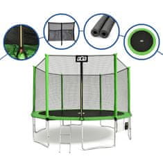 Aga Sport Pro Trampolin 430 cm Svetlo zelena + zaščitna mreža + lestev + žep za čevlje