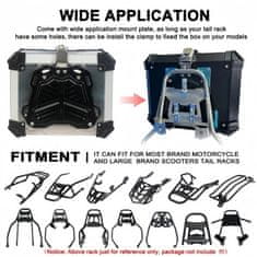 KJB Aluminijasti kovček za motorno kolo, 45 l, 55 l, 65 l – vodoodporna zadnja shranjevalna skrinja