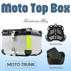 KJB Aluminijasti kovček za motorno kolo, 45 l, 55 l, 65 l – vodoodporna zadnja shranjevalna skrinja