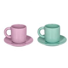 Andrea Fontebasso Set skodelica za črno kavo Colorblock 100ml / vijola, zelena / 2 kos / porcelan