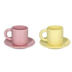 Andrea Fontebasso Set skodelica za črno kavo Colorblock 100ml / roza, rumena / 2 kos / porcelan