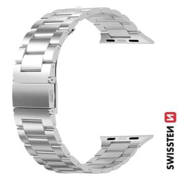 SWISSTEN Swisstenov trak za Apple Watch kovinski 42-44 mm srebrn