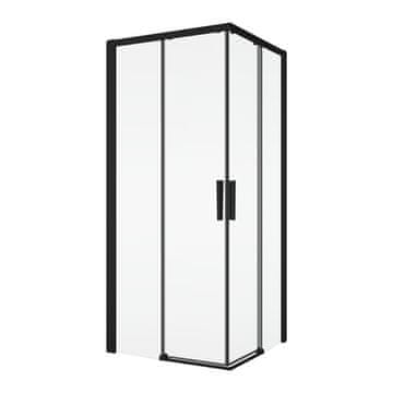 SANSWISS Drsni kotni Ronal Divera 70X70X200CM ČRNE MAT/BELE ČRTE D22SE2B0700688
