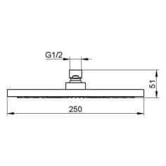 Keuco Keuco nadglavna prha 250 MM OKROGLA KROMIRANA 59986010201