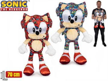 Sonic classic pop pliš 70 cm - mešanica barv (rdeča, modra)