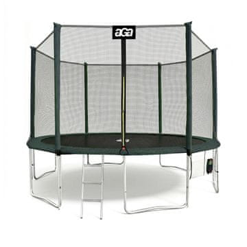 Aga Sport Pro Trampolin 400 cm Temno zelena + zaščitna mreža + lestev + žep za čevlje